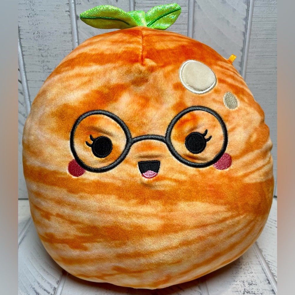Squishmallows Judy Tangerine 8” Tie Dye Orange Plush With Glasses Collectible